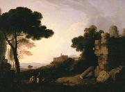 Richard Wilson Landscape Capriccio with Tomb of the Horatii and Curiatii, and the Villa of Maecenas at Tivoli china oil painting artist